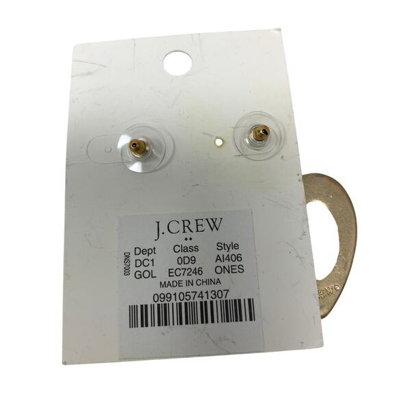 J. Crew Factory Beaded Heart Drop Earrings Gold Tone NEW - Picture 3 of 3